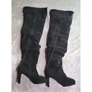 Kelsi Dagger Boots Size 8.5 Ebony Black Suede Over The Knee Boots